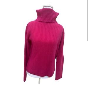Banana Republic Cashmere Chiara Fuchsia Turtleneck Sweater M